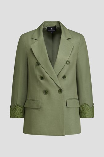 Le devant de Blazer kaki avec broderies de AC by Annelien Coorevits pour Femmes