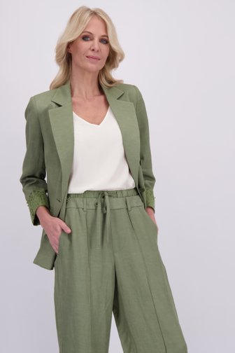Le devant de Blazer kaki avec broderies de AC by Annelien Coorevits pour Femmes