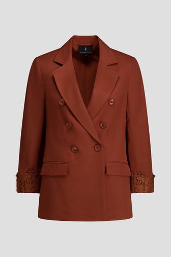 Le devant de Blazer marron avec broderies de AC by Annelien Coorevits pour Femmes