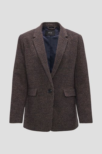 Blazer met bruin-blauw pied-de-poule motief van Opus voor Dames