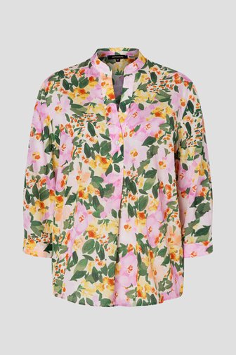 Blouse à fleurs roses et vertes de More & More pour Femmes