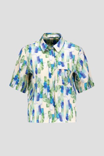 Blouse à imprimé aquarelle bleu et vert de Liberty Loving nature pour Femmes