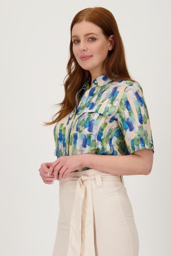 Blouse à imprimé aquarelle bleu et vert de Liberty Loving nature pour Femmes