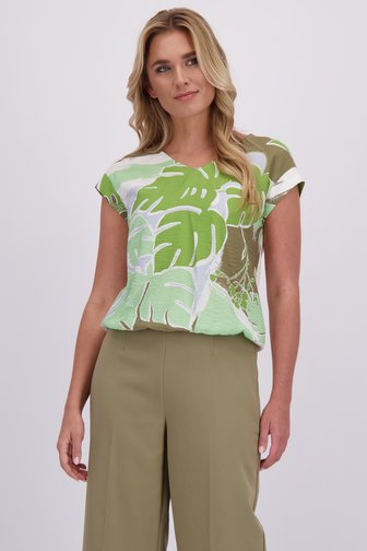 Le devant de Blouse à imprimé feuillage vert de Libelle pour Femmes