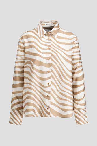Le devant de Blouse à imprimé zèbre beige de D'Auvry pour Femmes