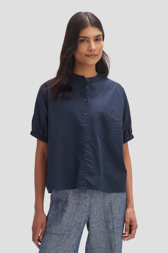 Blouse à manches courtes bleu foncé, female, Marque: Opus