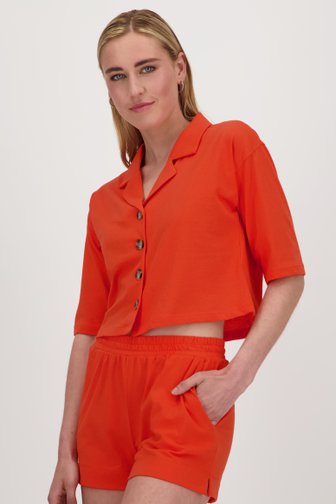 Blouse à manches courtes rouge-orange de Liberty Island pour Femmes