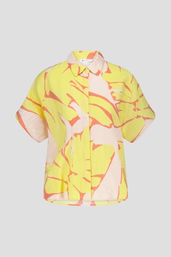 Blouse à motif jaune et rose corail de D'Auvry pour Femmes