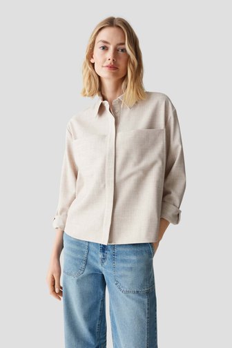 Le devant de Blouse beige chinée de Opus pour Femmes