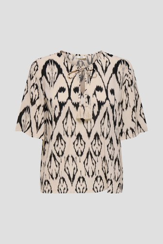 Blouse beige clair à imprimé noir de JDY pour Femmes