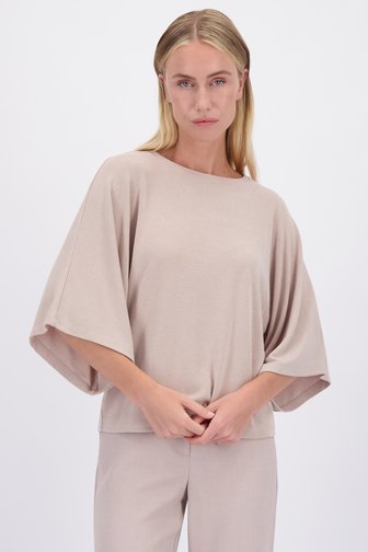 Le devant de Blouse beige clair à manches larges de D'Auvry pour Femmes