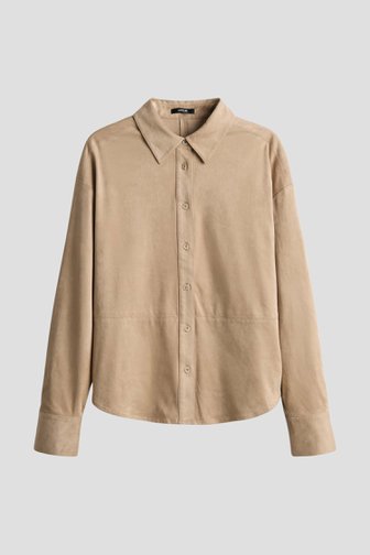 Le devant de Blouse beige clair effet suédine de Opus pour Femmes