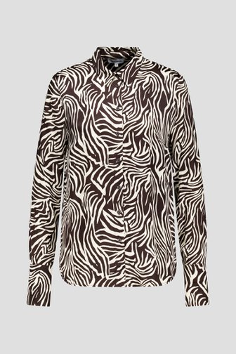 Blouse beige-marron à imprimé zébré