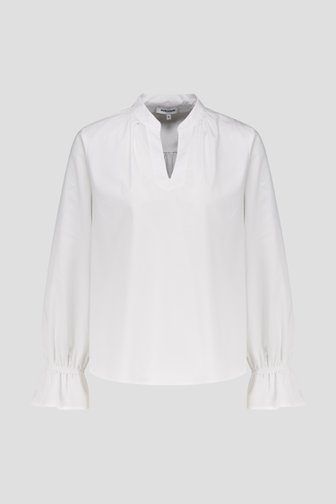 Le devant de Blouse blanche à manches longues de More & More pour Femmes