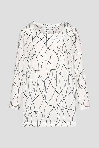 Blouse blanche à motif de lignes fines de Bicalla pour Femmes