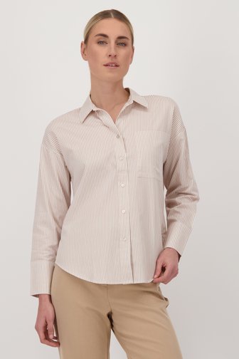blouse blanche à rayures beiges de Liberty Island pour Femmes