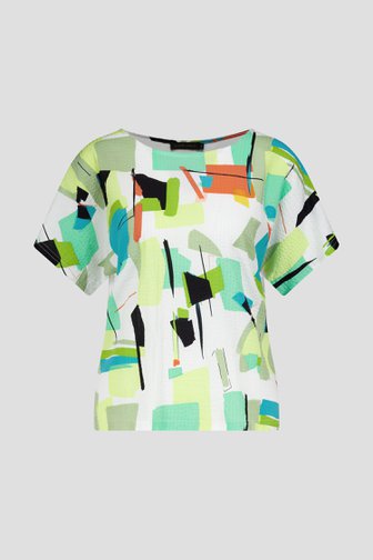 Blouse blanche avec imprimé coloré de Claude Arielle pour Femmes