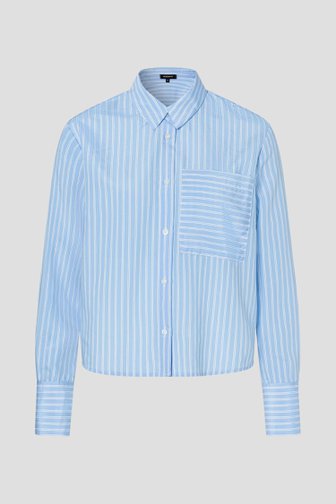 Blouse bleu clair à motif rayé blanc de More & More pour Femmes