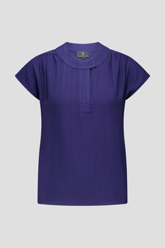 Blouse bleu foncé à manches courtes de AC by Annelien Coorevits pour Femmes