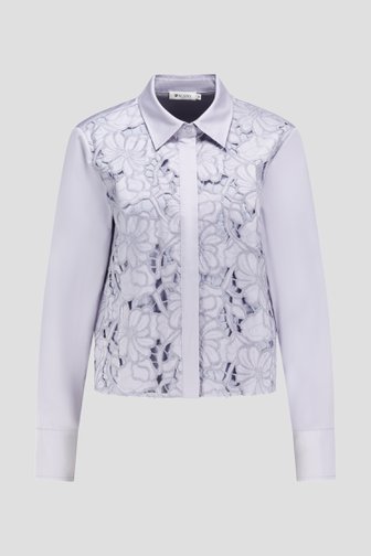 Blouse bleu gris avec broderies, female, Marque: D'Auvry
