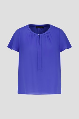 Blouse bleu violet à manches papillon courtes de Claude Arielle pour Femmes