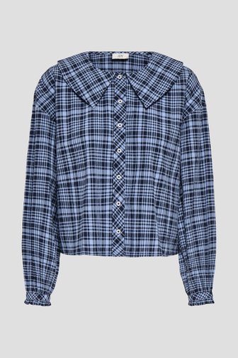 Photo produit 1 de Blouse bleue à carreaux à manches longues de JDY pour Femmes