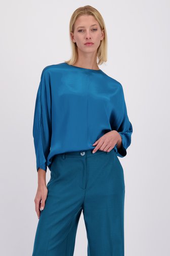 Le devant de Blouse bleue à l’aspect satiné  de D'Auvry pour Femmes
