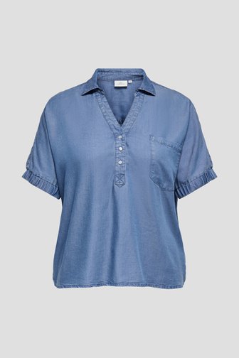Photo produit 1 de Blouse bleue aspect denim de ONLY Carmakoma pour Femmes