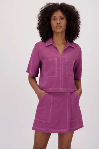 Blouse bordeaux à manches courtes de Louise pour Femmes