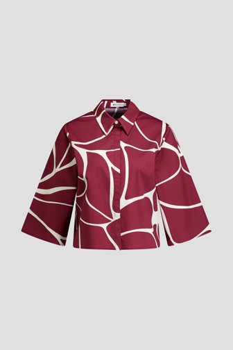 Le devant de Blouse bordeaux et blanche de D'Auvry pour Femmes