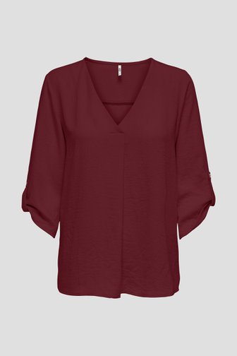 Photo produit 1 de Blouse bordeaux fluide à manches 3/4 de JDY pour Femmes
