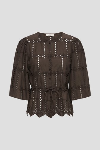 Le devant de Blouse brune avec broderie anglaise de JDY pour Femmes