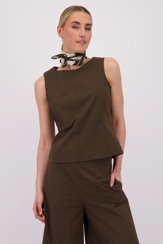Le devant de Blouse brune sans manches de Marc O'Polo pour Femmes
