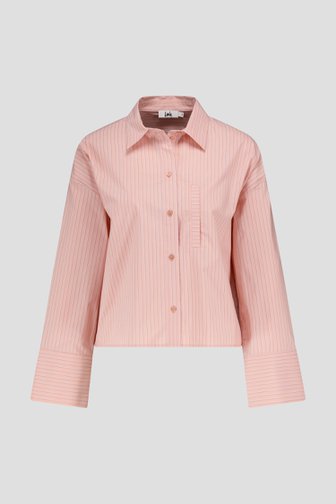 Blouse courte à rayures rose corail de Louise pour Femmes