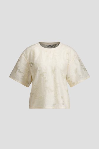 Le devant de Blouse ecru avec broderies de Louise pour Femmes