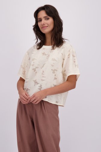 Le devant de Blouse ecru avec broderies de Louise pour Femmes