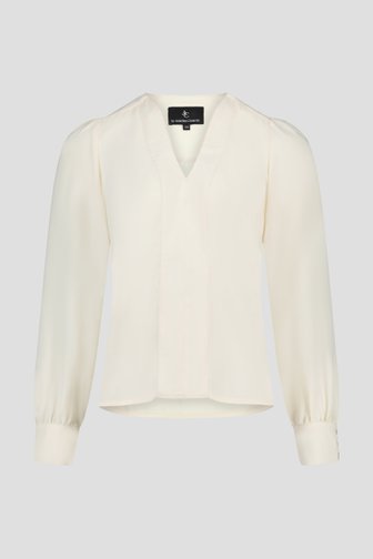 Blouse écrue à col en V de AC by Annelien Coorevits pour Femmes
