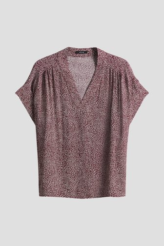 Blouse écrue à imprimé bordeaux de Opus pour Femmes