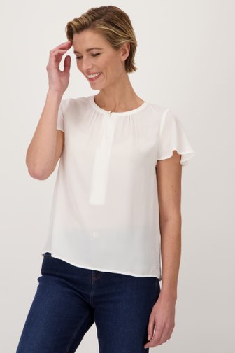 Blouse écrue à manches courtes papillon de Claude Arielle pour Femmes