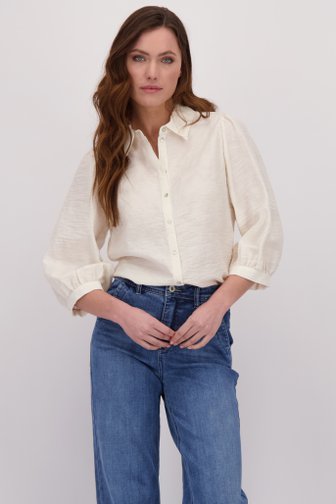 Le devant de Blouse écrue à structure de Geisha pour Femmes