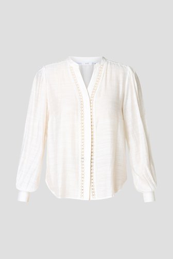 Photo produit 1 de Blouse écrue avec détail décoratif en crochet de Yest Curve pour Femmes