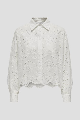 Blouse écrue avec motif en maille ajourée de Only Carmakoma pour Femmes