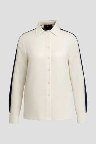 Photo produit 1 de Blouse écrue satinée à détail bleu de AC by Annelien Coorevits pour Femmes