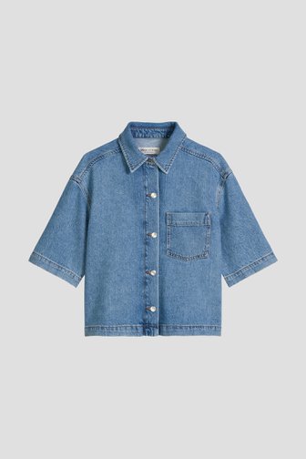 Photo produit 1 de Blouse en denim bleue à manches courtes de Marc O'Polo pour Femmes