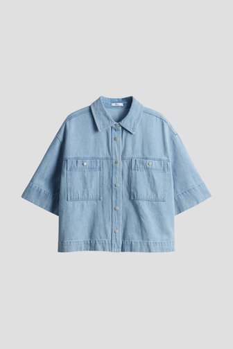 Blouse en jean bleu à manches 3/4	 de Opus pour Femmes