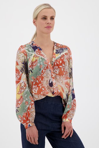 Blouse fine à imprimé floral dans des tons terreux de Geisha pour Femmes