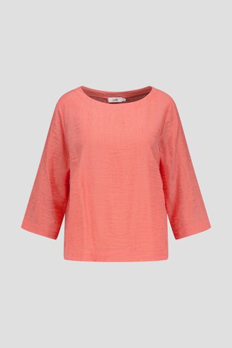 Blouse in koraal met 3/4 mouwen van Libelle voor Dames