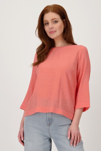 Libelle Blouse in koraal met 3/4 mouwen