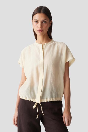 Le devant de Blouse jaune à manches courtes de Opus pour Femmes