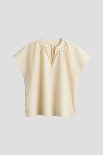Le devant de Blouse jaune pastel à manches courtes de Opus pour Femmes